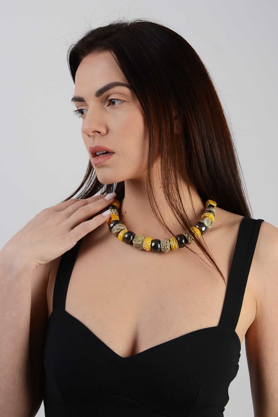 Yellow Necklace Beads for Women