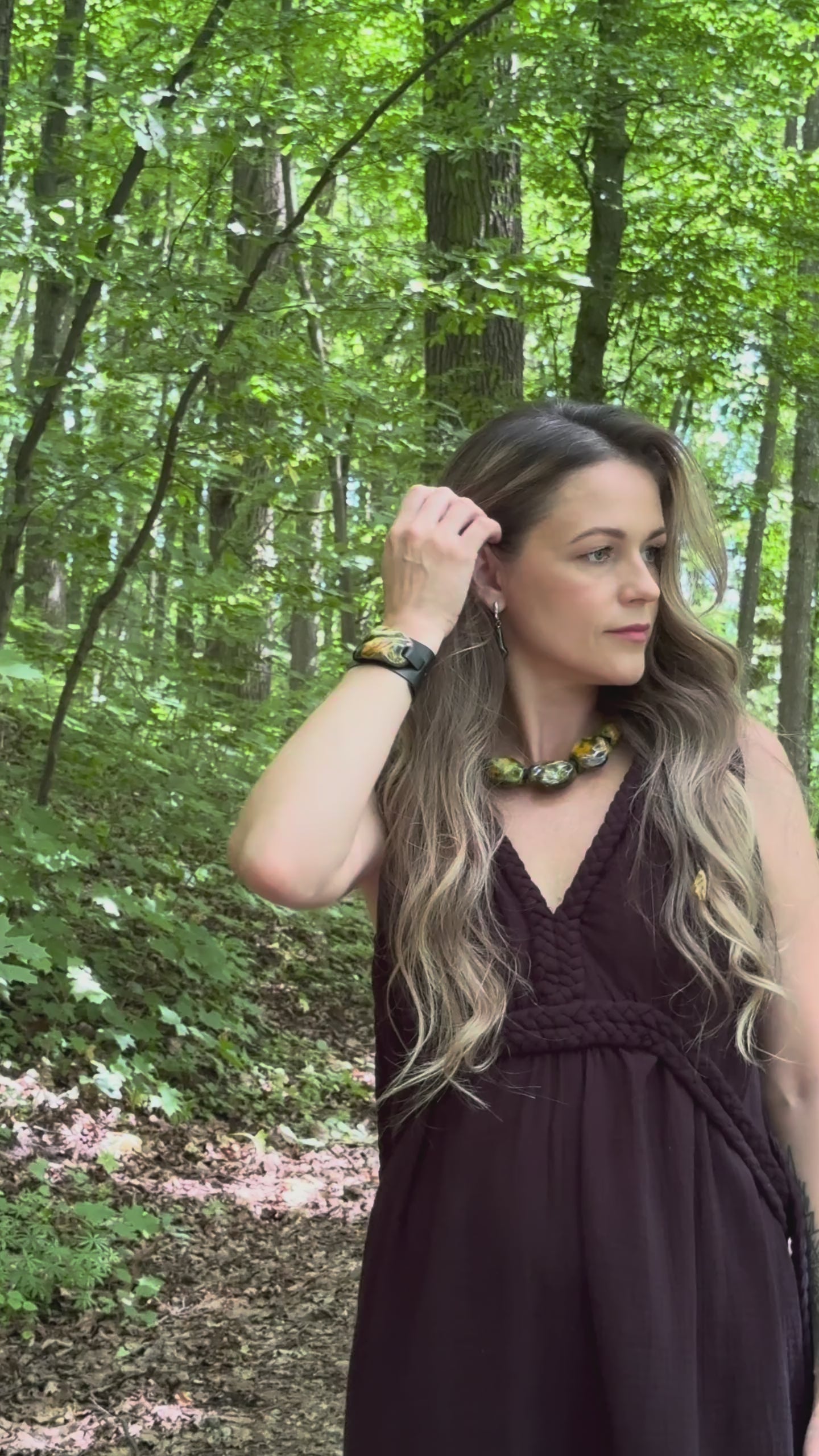 Dark green jewelry set